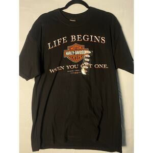 NWT Harley Davidson World Oklahoma City, OK Black Graphic Shirt Men's Large